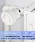 Vacuum relief valve, 3/4-inch PVC, white, for pool solar panels