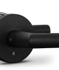 Privacy Lever Door Handle Set With Smooth Round Design, Heavy Duty Locking Lever For Bedroom Or Bathroom, Iron Black Finish
