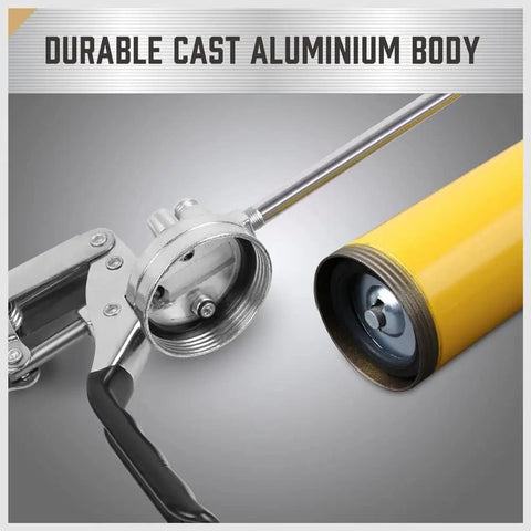 Heavy Duty Grease Gun Kit With Free 14oz Tube 8000 PSI Pistol High Pressure Lubrication Tool flexible hose close-up