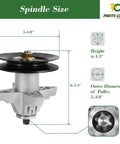 Heavy Duty 3 Pack Spindle Assembly With Pulley For 50 And 54 Inch Deck Riding Mowers And Zero Turn Tractors Replacing 618-04125A