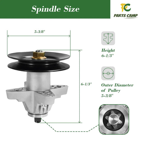 Heavy Duty 3 Pack Spindle Assembly With Pulley For 50 And 54 Inch Deck Riding Mowers And Zero Turn Tractors Replacing 618-04125A