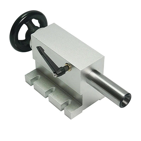 Rock Solid CNC Rotary B Axis Tailstock With 65Mm Center Height And Secure Three Jaw Chuck Heavy Duty Lathe Accessory from top view.