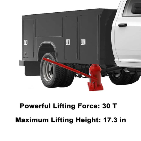 Heavy Duty 30 Ton Hydraulic Stubby Bottle Jack Tough As Nails Low Profile Design With Anti Slip Top Plate And Broad Base For Elevating Cars Trucks And Diesel Workhorses Easy Lifts