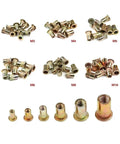 Cool 20 Pack Flat Head Threaded Insert Nuts M3 To M10 Carbon Steel for Heavy Duty Riveting in various sizes.