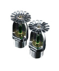 Five Pack Bronze Pendent Sprinklers Brimming With 93 Degree Thermal Trigger And Snug One Half Inch Connections Crafted For Hardworking Gyms And Public Venues To Provide Hella Dependable Fire Suppression Without Giving You Any Grief During Setup. Sprinkler heads close-up view, showcasing bronze material and thermal trigger design.
