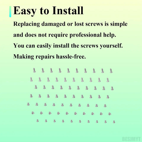 Gotta Get This Straight Fire Samsung Galaxy Complete Screw Replacement Kit For A54 A53 A52s A51 A50s A42 A41 A40s A34 A33 A32 A31 A30 Series Toolkit with silver screws laid out.