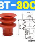 Heavy Duty Industrial Pneumatic Manipulator Vacuum Suction Cup Vaph Series Yellow Gripper Pad, red rubber, 34.5mm height, for automation.