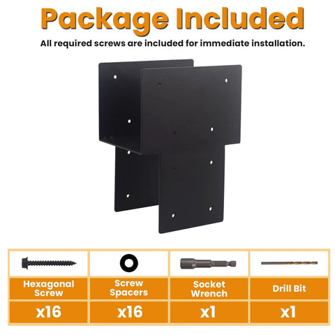 Heavy Duty 4x4 Post Cap Tie Brackets For Wood Posts To Beams Black Steel Connectors Real 3.5x3.5 Size Weatherproof Powder Coated Finish Tough As Nails Ideal For Gazebo Deck And Patio Post To Beam Support