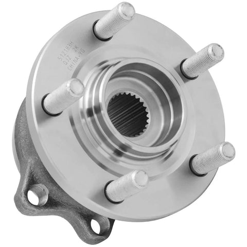 Front view of Premium 2 Pack Rear Wheel Hub Bearing Assembly For 2000 2004 Legacy, 2000 2004 Outback, 2003 2006 Baja Driver Or Passenger Side Premium Pre Pressed OE Replacement With Tight Fit And Long Lasting Performance showing metal construction.