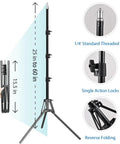 25 to 60 Inch tripod stand from 20 Inch Octagonal Softbox Lighting Kit With Dimmable 85W LED Bulb 3000K To 6500K Remote Control.