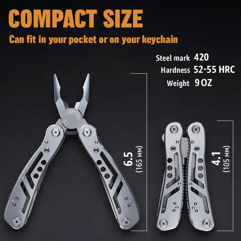 24 In 1 Multitool With Knife And Pliers, 11 Magnetic Bits, Sharp Stainless Steel, Compact Size, Lightweight EDC Gear