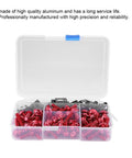 Sportbike Fairing Hardware Kit 177 Piece Aluminum Screws Set With M5 And M6 Sizes And Washers For Beefed Up Replacement On Yamaha Kawasaki Suzuki Ducati Riders Red Finish in box