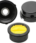 Durable Metal Air Compressor Silencer Filter Replacement With 20mm Thread And One Half Inch NPT Fit, 3-piece set including yellow filter