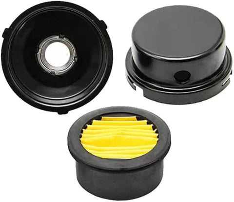 Durable Metal Air Compressor Silencer Filter Replacement With 20mm Thread And One Half Inch NPT Fit, 3-piece set including yellow filter