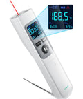 2-In-1 Infrared Thermometer Gun With Meat Probe Handy Digital Laser Temp Meter For Cooking And Grilling Surface And Internal Temperature BBQ Pizza Oven Griddle Grill HVAC displaying temperature on digital screen
