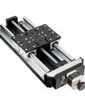 Top Shelf Motorized Linear Stage Delivering Smooth 500mm Travel Range With High Precision Ball Screw Electric Translating Platform, anodized aluminum design.