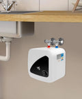 Solid Build Instant Electric Water Heater For Under Sink, 2.1 Gallon Compact Tankless Unit mounted under kitchen sink.