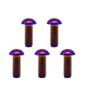 Set of 5 rainbow titanium button head hex socket cap bolts M4 M5 M6 M8 ISO7380, aviation grade Ti6Al4V GR5 for various projects.