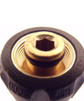 M22 Female To Three Eighths Inch Quick Connect Adapter Brass Fitting For Pressure Washer Hose Gun And Pump Converts Thread On To Quick Release 5000 PSI Max 300F close-up