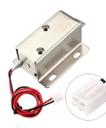 DC 12V 1.1A Electromagnetic Solenoid Latch Lock for Cabinet Doors with 11.4mm Stroke and 300g Pull, silver housing
