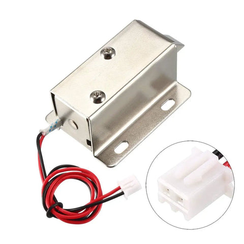 DC 12V 1.1A Electromagnetic Solenoid Latch Lock for Cabinet Doors with 11.4mm Stroke and 300g Pull, silver housing