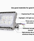 JUDYSSY Led Floodlight Outdoor Super Bright, LED light source with engineering PC mask and thickened iron bracket.
