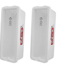 Rock Solid White Four Pack Wall Mount Fire Extinguisher Cabinet For Outdoor Use Heavy Duty Weather Resistant Lock Box For 5 Lb Safety Gear, side view.