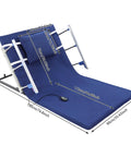Super Smooth Electric Lifting Bed Backrest With Foldable Armrests And Power Adjustable Wedge Mattress For Elderly Patients To Sit Or Sleep Cool Blue Motorized Positioning Help, showing adjustable angles and dimensions.