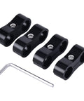 EVIL ENERGY AN6 hose separator clamps, aluminum black, 4-piece set with hex key