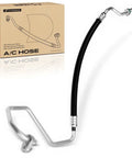 Heavy Duty Ac Discharge Line Hose Assembly For Toyota Tacoma 2005 2015 V6 4.0L with black rubber hose and metal fittings.