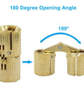 12 Pack 10mm Hidden Brass Barrel Hinges For Jewelry Boxes And DIY Hand Craft, Concealed Furniture Hinges With 180 Degree Opening