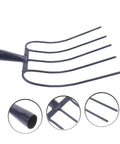 Heavy Duty Manure Fork With Four Tines And Hardwood Handle A Rugged All Purpose Farm Tool for garden and lawn shown in parts