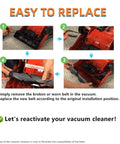 Step guide for installing Premium Style Five Replacement Belts Compatible With Dirt Devil Royal Upright Vacuums Power Max Pet.