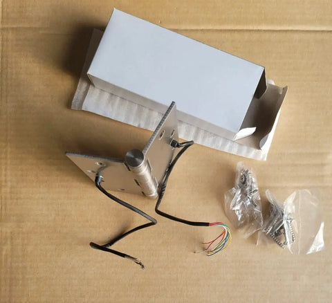 8 Wire Stainless Steel Electrified Hinge For Doors And Gates Heavy Duty Electric Door Hinge With box and accessories on cardboard