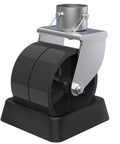 6 Inch Trailer Jack Wheel Replacement With Wheel Chock, 2000 Lb Dual Swivel Caster Wheel And Safety Pin, Fits Soft Ground Roll Trailer Tongue Jack