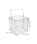 Heavy Duty Pro Grade Stainless Steel Ultrasonic Jewelry Cleaner Basket With Fine Mesh Filter For Precision Parts And Delicate Laboratory Items For Equipment Cleaning And Batch Washing, 23x15x15 cm