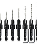 7 Pack Countersink Drill Bits Set 3 In 1 Woodworking Tool With Countersink Counterbore And Drill Bit In One Pass 82 Degree