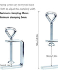 Two Pack Heavy Duty Woodworking C Clamps With Wide Jaw 2 Inch Capacity For Edge And Desk Bench Dog Holes Stainless Steel Welding Grade Clamps Ideal For Welding Projects Edge Banding And No-Fuss Workholding On Any Table Or Workbench With Steel Construction, 50mm clamp width