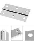Top Tier 12 Pack Of 2.5 Inch Mini Butt Hinges In Classic Silver Finish Built Different From Rustproof 304 Stainless Steel For Smooth Cabinet Door Install And Heavy Duty Tool Box Assemblies Includes All Mounting Screws, showing detailed silver mini butt hinge.