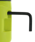 Close-up of Ryobi 18V Cordless Circular Saw tool with hex wrench mounted on body for adjustments.