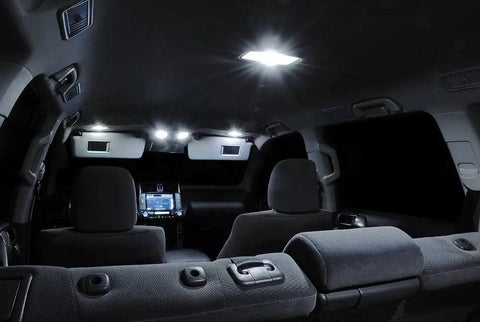 Interior view with Pure White Interior LED Kit For Mazda RX-8 2004-2014, 5-Piece Set With Map, Dome, Door, Trunk And License Lights installed