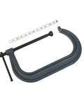 C-Clamp 10-1/8 In Opening, 5-7/8 In Throat, Beefy 8000 Lbs Clamp Force, Model 410, with drop-forged frame and black oxide finish
