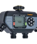 4 Zone Digital Hose Timer For Smart Yard Watering With Four Daily Cycles And Separate Start Times Weekly Scheduling No Fuss Manual Watering Large Screen 25 Percent Bigger Black And Gray view