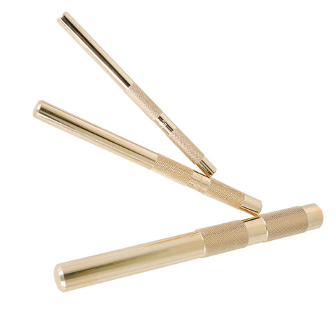 Brass Knurled Drift Punch Kit Three Piece Set With Roll Pin Punches And Chisels For Three Eighths Inch One Half Inch And Three Quarter Inch Sizes