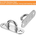 20 Pack 304 Stainless Steel Pad Eye Plate U Hooks, 2.4 Inch, for secure mounting in marine and garage settings.
