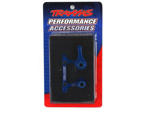 Blue Anodized T6 Aluminum Steering Bellcranks and Drag Link Upgrade for Rustler Bandit and Slash 2WD, preassembled RC steering kit