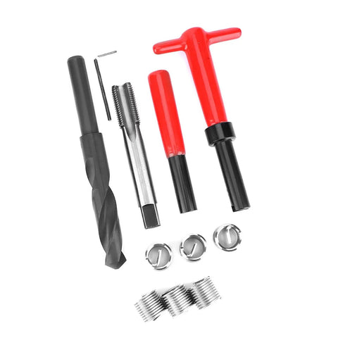 Heavy Duty Stainless Steel Thread Repair Kit With Complete Twist Insert Tools For fixing stripped bolts nuts auto parts switches And demanding Machinery Jobs To Get Back In The Saddle Fast, drill tap wrench and inserts