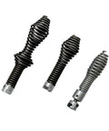 Professional Grade 10 Piece Heavy Duty Drain Snake Drill Attachment And Auger Tool Kit with three cable heads in black and silver.