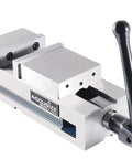 Precision 3 Inch Super Lock CNC Machine Vise with metallic body and handle for heavy-duty clamping on industrial equipment.