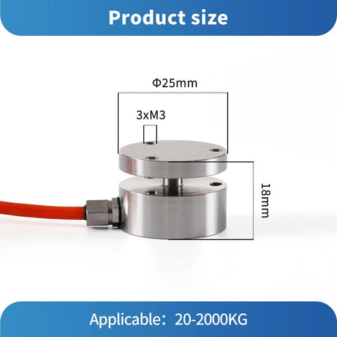 Heavy Duty Bellows Load Cell Sensor For Precise Weight And Force Measurement 0 To 200 Kg Capacity Stainless Steel with 3 M Cable